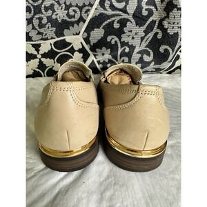 Tamaris Size 39 US 6 Women's Slip On Brown Shoes Gold Color Design